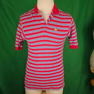 Masters Collection Boys Red Blue Striped Polo Golf Shirt Large‎ 16 18